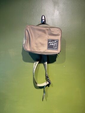 MAISON KITSUNÉ The Traveller Olive Green Belt Bag with Logo Patch